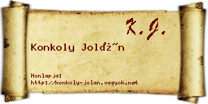 Konkoly Jolán névjegykártya