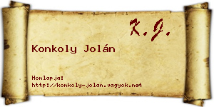 Konkoly Jolán névjegykártya
